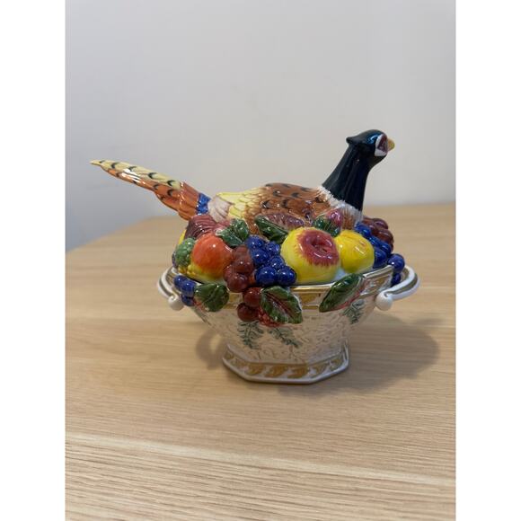 Fitz and Floyd Venezia Autumn Bounty Pheasant Tureen VINTAGE - Picture 4 of 8